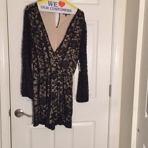 Lace plus size romper